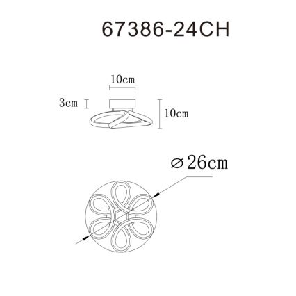 Globo - LED laelamp LED/24W/230V 2700/4000/6000K läbimõõt 26 cm kuldne