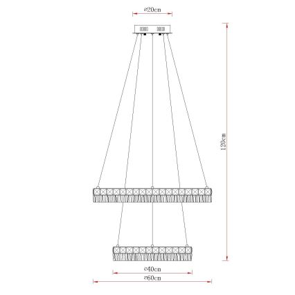 Globo - LED hämardatav lühter kaabliga LED/60W/230V 2700-6000K läbipaistev + kaugjuhtimispult
