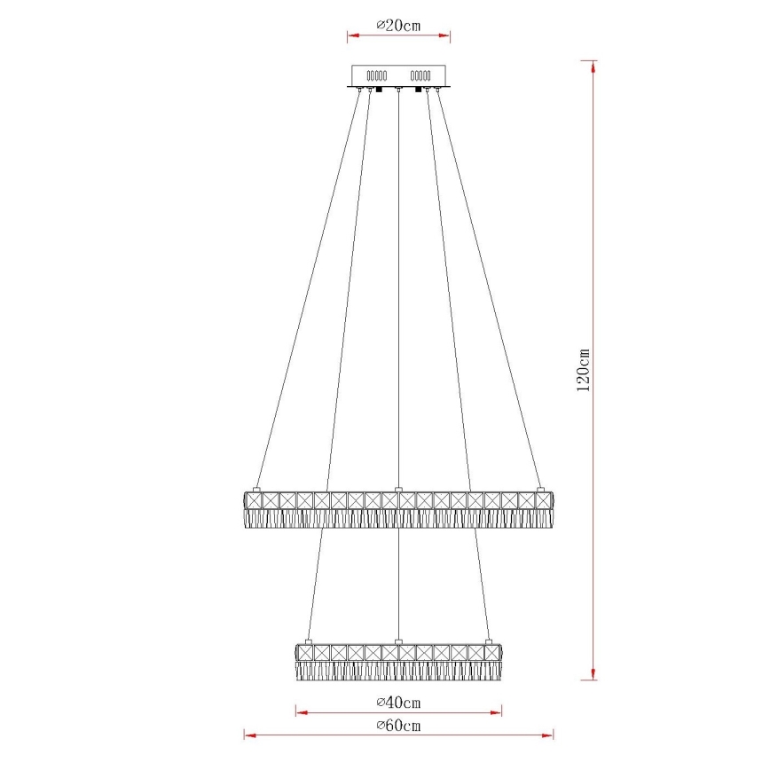 Globo - LED hämardatav lühter kaabliga LED/60W/230V 2700-6000K läbipaistev + kaugjuhtimispult