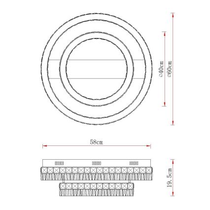 Globo - Hämardatav LED-laelamp LED/60W/230V 2700-6000K läbipaistev + kaugjuhtimispult