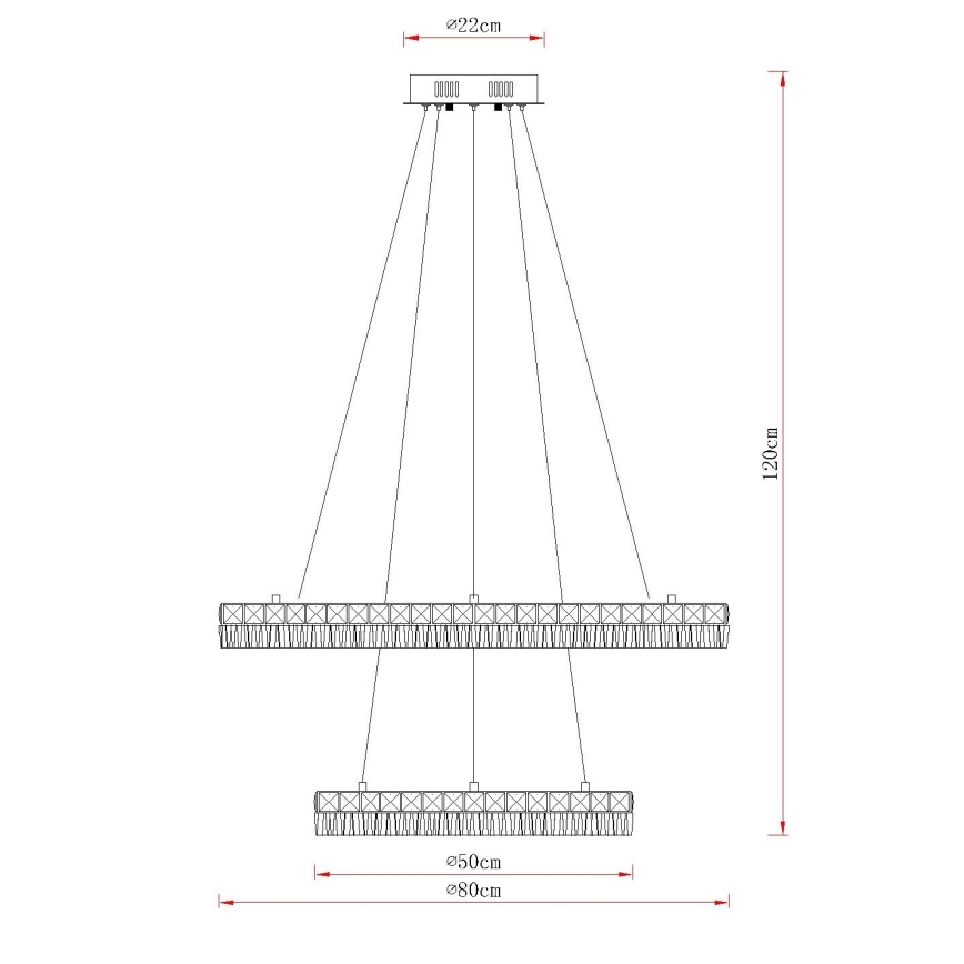 Globo - reguleeritav LED-ripats kaablil LED/72W/230V 2700-6000K läbipaistev + kaugjuhtimispult