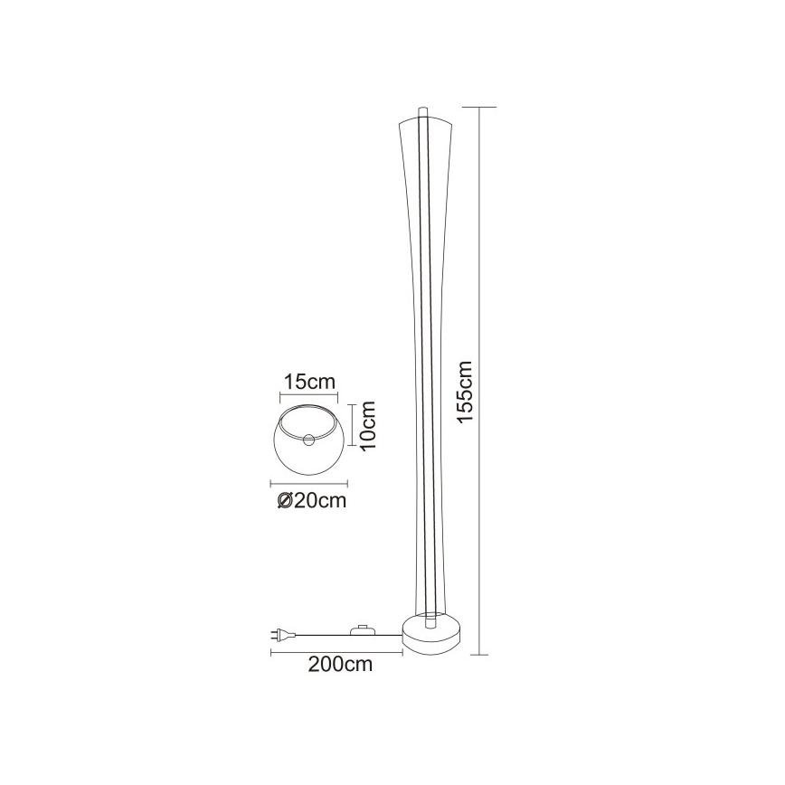 Globo - LED-põrandalamp, 48 W, 230 V, 2700/4000/6000 K
