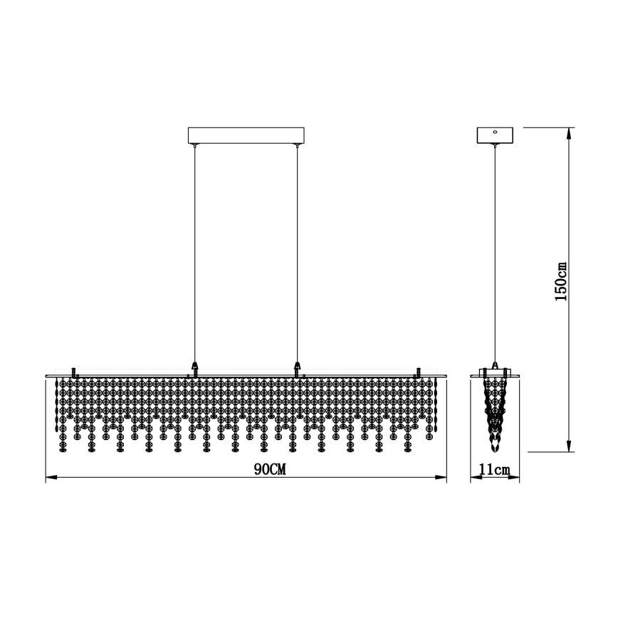 Globo - LED Hämardatav kristall Lühter nööril LED/24W/230V 3000-6000K + kaugjuhtimispult