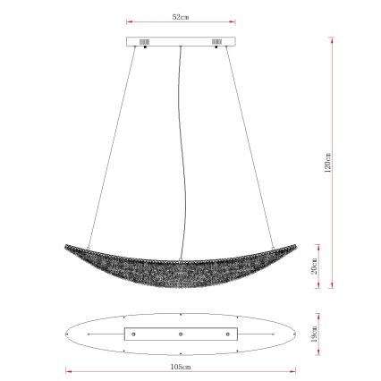 Globo - hämardatav LED-lühter riputuskaabliga LED/40W/230V 2700-6000K läikiv kroom + kaugjuhtimispult