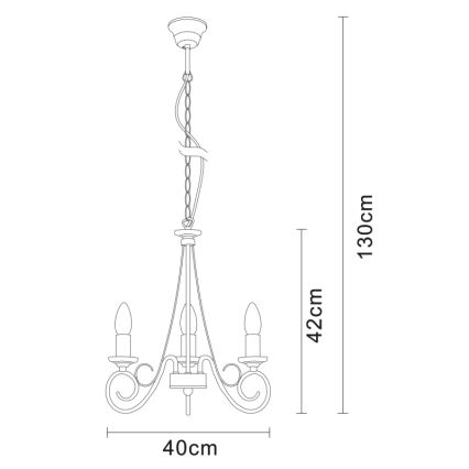 Globo - Lühter 3xE14/40W/230V