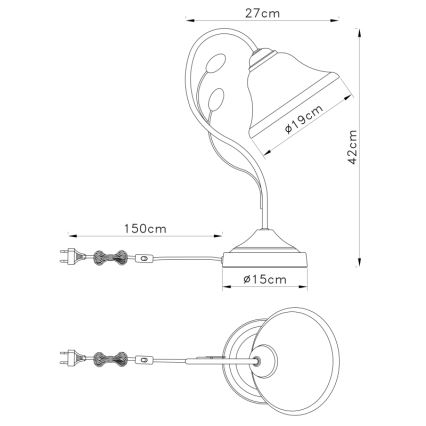 Globo - Laualamp 1xE27/60W/230V