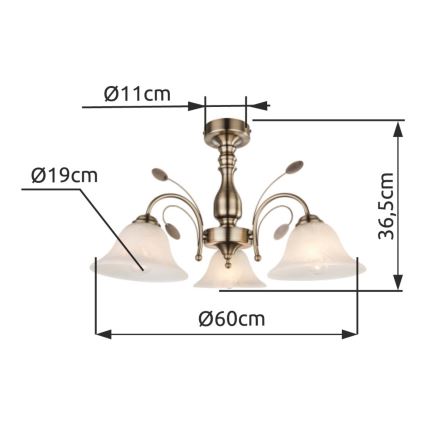 Globo - Laevalgusti 3xE27/60W/230V