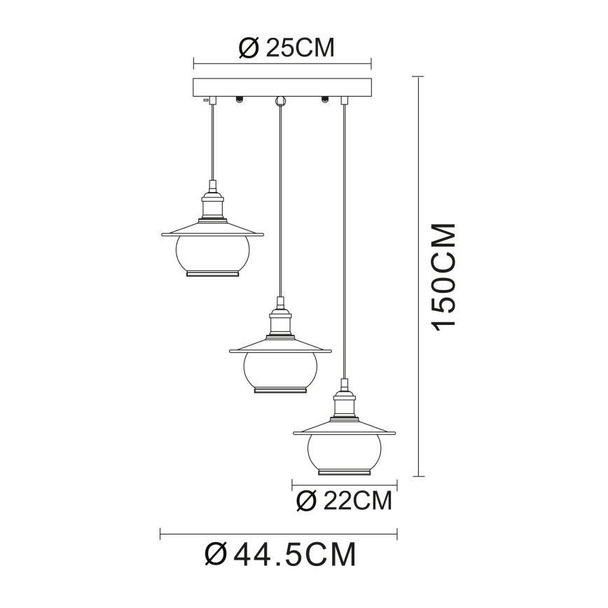 Globo - Rippvalgusti 3xE27/60W/230V