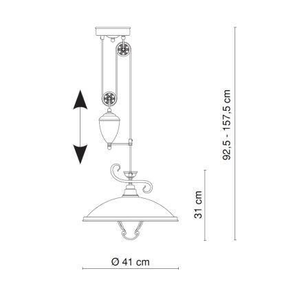 Globo - Lühter E27/60W/230V