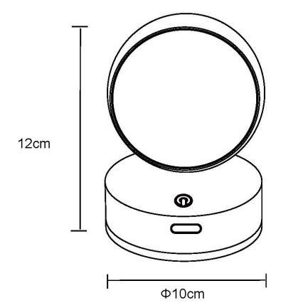 Globo - LED Hämardatav laetav puutetundlik seinavalgusti LED/1,4W/5V 1800 mAh must