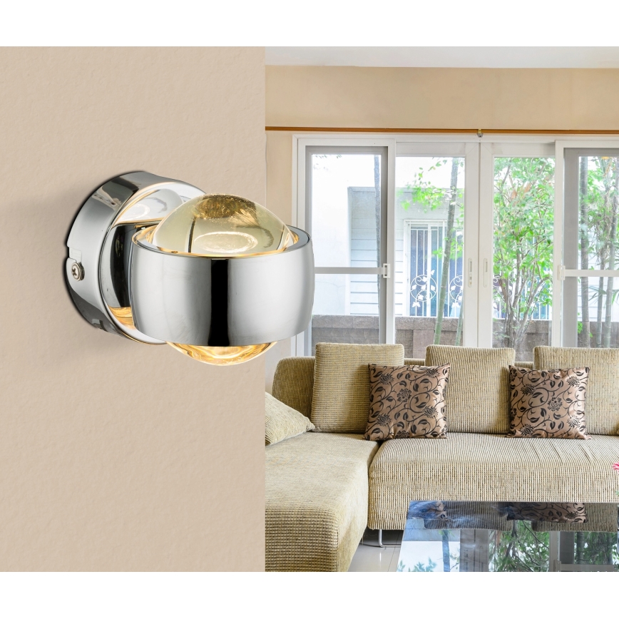Globo - LED seinavalgusti LED/7W/230V 3000K läikiv kroom