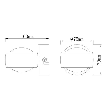Globo - LED seinavalgusti LED/7W/230V 3000K läikiv kroom