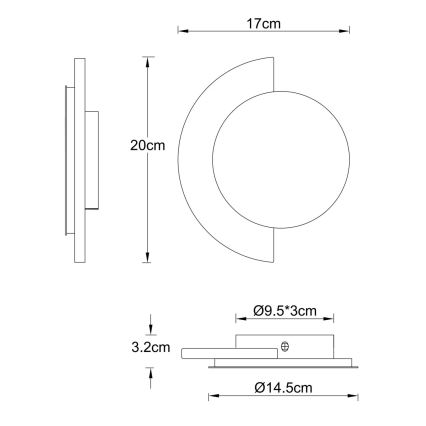 Globo - LED-seinavalgusti LED/8W/230V 3000K