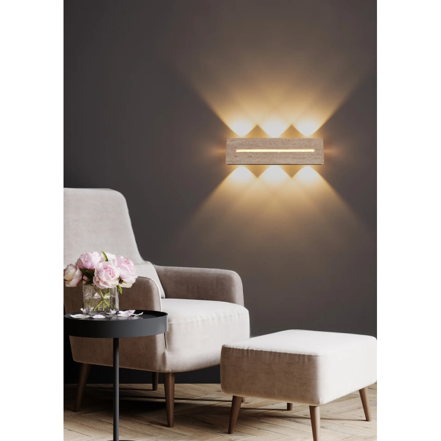 Globo - LED seinavalgusti LED/17W/230V 3000K 40 cm travertiin