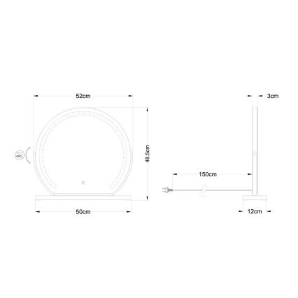 Globo - LED Hämardatav sein peegel koos taustvalgustusega LED/10W/230V 2700/4000/6500K 12x48,5 cm
