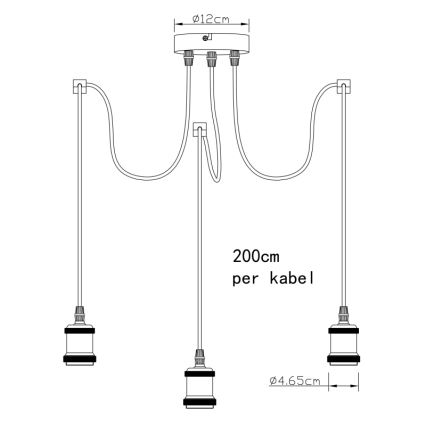 Globo A32-3 - Lühter OLIVER 3xE27/40W/230V ämblik
