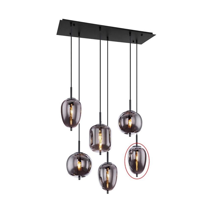 Globo - Asendusklaas lühtrile BLACKY E14, must, läbimõõt 15,8 cm