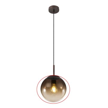 Globo - asenduslambivari lühtrile, läbimõõt 20 cm, suitsupruun