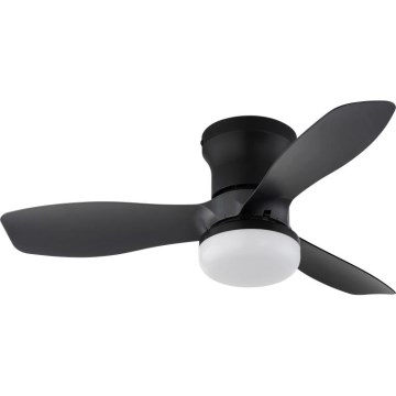 Globo - Hämardatav laeventilaator LED/15W/230V 2700-6500K must + kaugjuhtimispult