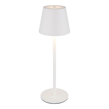 Globo - hämardatav puutejuhtimisega laetav välitingimustes kasutatav LED-laualamp 3-ühes LED/3W/5V 3000/4000/5000K IP54 1800 mAh valge