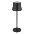 Globo - hämardatav puutetundlik laetav välistingimustesse mõeldud lauavalgusti 3-ühes LED/3W/5V 3000/4000/5000K IP54 1800 mAh must