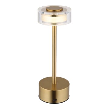 Globo - LED Hämardatav laetav puutetundlik laualamp LED/2,5W/3,7V 2700/4000/6500K 1800mAh messing
