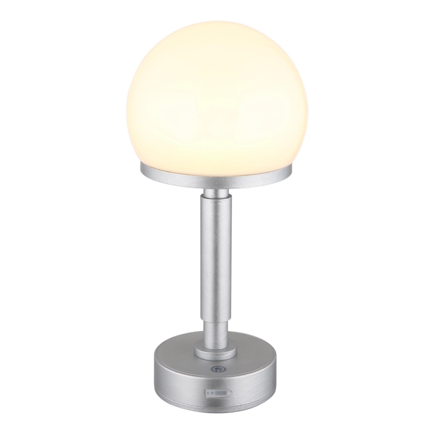 Globo - LED Hämardatav laetav puutetundlik laualamp LED/2,5W/5V 1800mAh 2800K hõbedane
