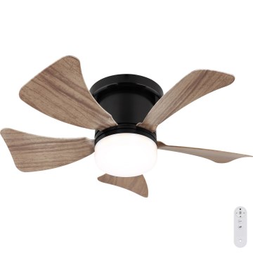 Globo - LED Hämardatav laeventilaator LED/10W/230V 3000-6500K pruun + kaugjuhtimispult