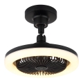 Globo - LED hämardatav laeventilaator LED/20W/230V 3000-6500K must + kaugjuhtimispult