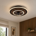 Globo - LED hämardatav laeventilaator LED/36W/230V 2700-6000K must + kaugjuhtimispult