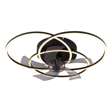 Globo - LED-hämardatav laeventilaator LED/40W/230V 3000-6500K must + kaugjuhtimispult