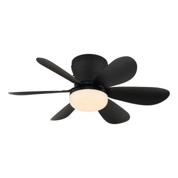 Globo - LED hämardatav laeventilaator LED/5W/230V 2700-6500K must + kaugjuhtimispult