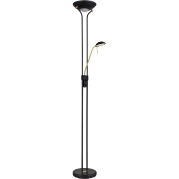 Globo - LED Hämardatav põrandalamp LED/20W/230V + LED/5,5W 3000K must/kuldne