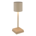 Globo - LED-hämardatav puutega juhitav laetav laualamp LED/1,5W/5V 2200 mAh beež