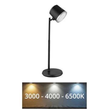 Globo - LED Hämardatav puutetundlik laualamp 4-ühes LED/6W/3,7V 3000K/4000K/6500K 1500 mAh USB must