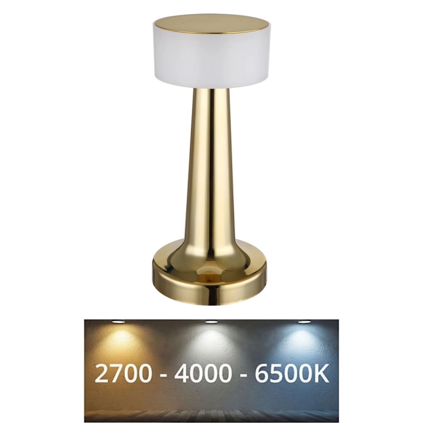 Globo - LED Hämardatav puutetundlik laualamp LED/1W/3,7V 2700K/4000K/6500K 800 mAh USB kuldne