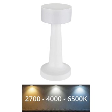 Globo - LED Hämardatav puutetundlik laualamp LED/1W/3,7V 2700K/4000K/6500K 800 mAh USB valge
