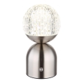 Globo - LED Hämardatav puutetundlik laualamp LED/2,5W/3,7V 2700/4000/6500K 1800 mAh USB matt kroom