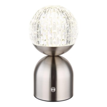 Globo - LED Hämardatav puutetundlik laualamp LED/2,5W/3,7V 2700/4000/6500K 1800 mAh USB matt kroom