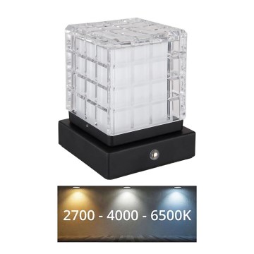 Globo - LED Hämardatav puutetundlik laualamp LED/2,5W/3,7V 2700K/4000K/6500K 1800mAh USB must