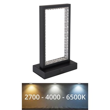 Globo - LED Hämardatav puutetundlik laualamp LED/3W/3,7V 2700K/4000K/6500K 1800 mAh USB must