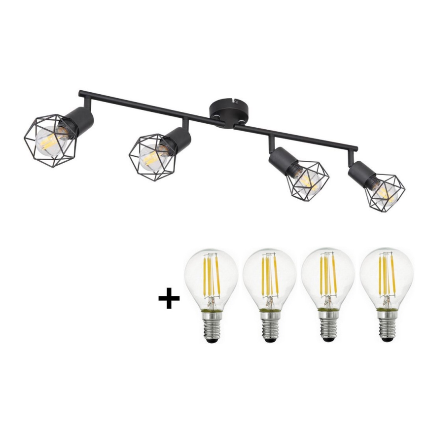 Globo - LED Kohtvalgusti 4xE14/6W/230V must