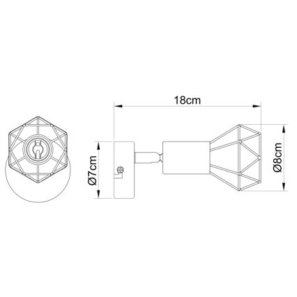 Globo - LED Kohtvalgusti seinale 1xE14/6W/230V must
