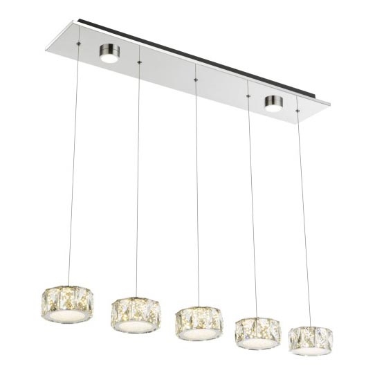 Globo - LED Lühter LED/52W/230V 4000K läikiv kroom/läbipaistev