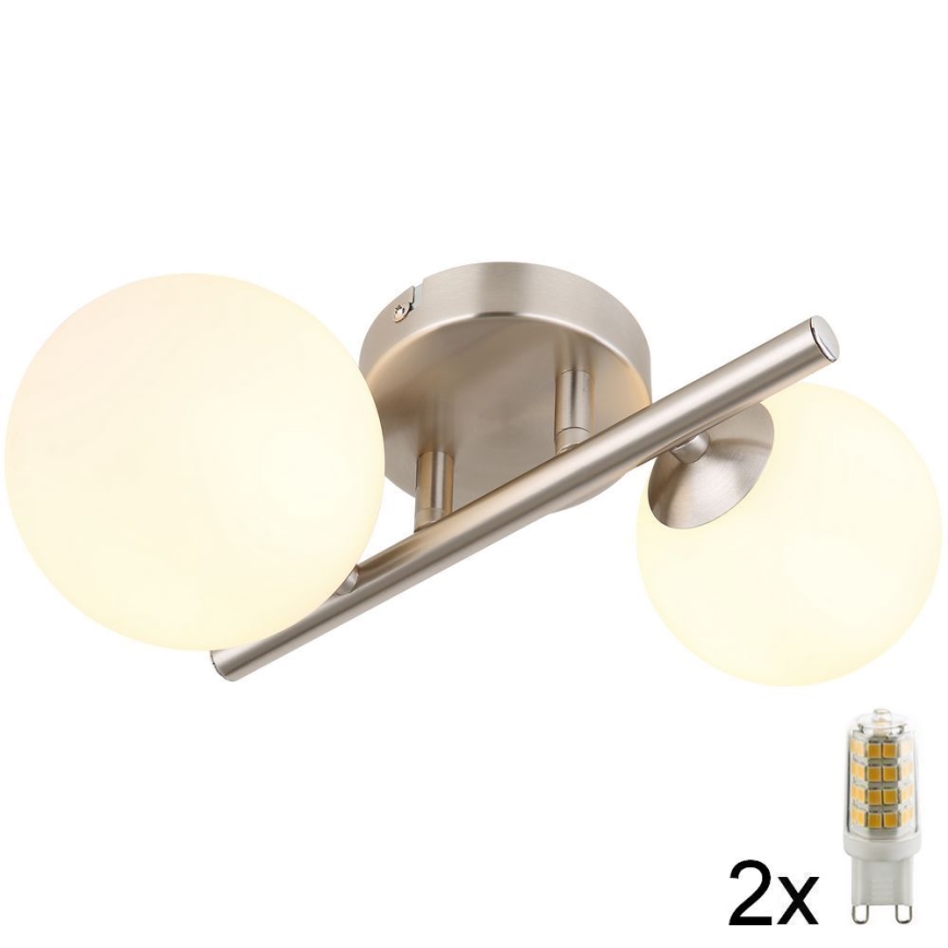 Globo - LED Pinnale kinnitatav lühter 2xG9/3W/230V matt kroom