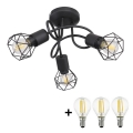 Globo - LED Pinnale kinnitatav lühter 3xE14/6W/230V must