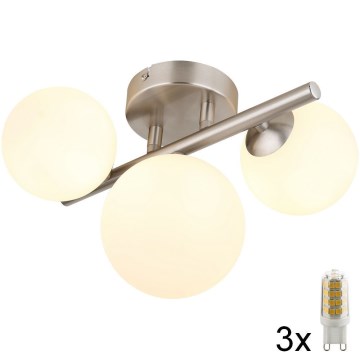 Globo - LED Pinnale kinnitatav lühter RIHA 3xG9/3,5W/230V matt kroom