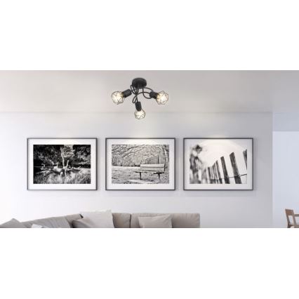 Globo - LED Pinnale kinnitatav lühter 3xE14/6W/230V must