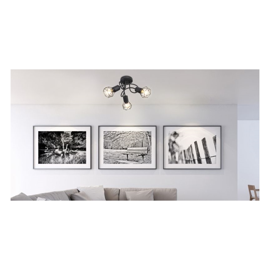 Globo - LED Pinnale kinnitatav lühter 3xE14/6W/230V must