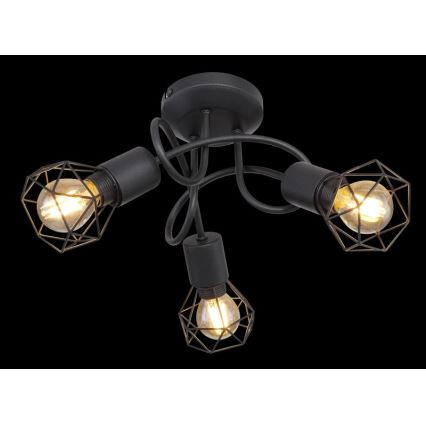 Globo - LED Pinnale kinnitatav lühter 3xE14/6W/230V must